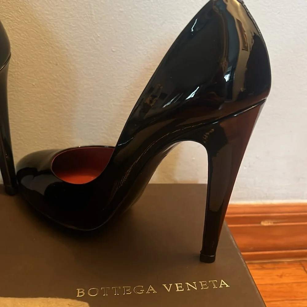 Bottega Veneta Heel shoes Size Italy 38 Original Box Black Patent Leather - Picture 2 of 9